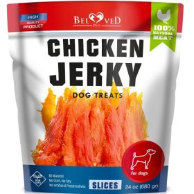 Chicken Jerky Dog Treats 1.5 Lb Human Grade Pet Snacks Grain Free Organic Meat All Natural High Protein Dried Strips Best Chews for Training Smal (Option: Beloved Pets)