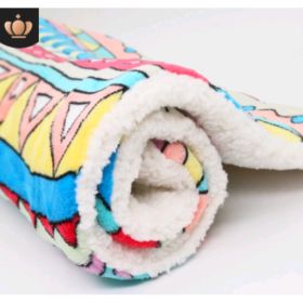 Cute Cat Blankets Dog Pet Mat (Option: Geometric patterns-100x75)